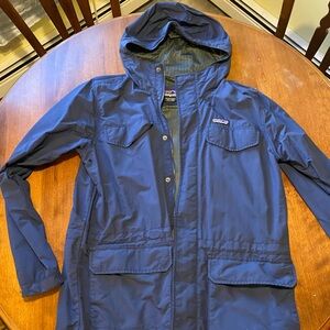 Patagonia Blue Hooded Rain Jacket M